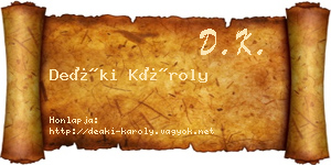 Deáki Károly névjegykártya